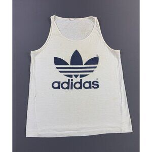 Rare Vintage 70s 80s Adidas Trefoil Logo Tank Top Sports Medium Canada Made Gym